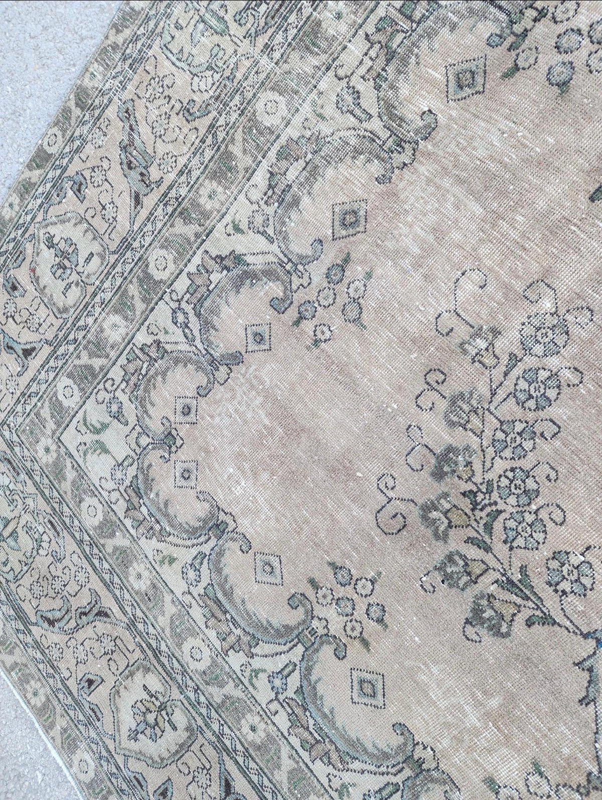 9x12 ft Vintage Area Rug, Brown Turkish Hand Knotted Wool, Persian Medallion Dining Room Rug