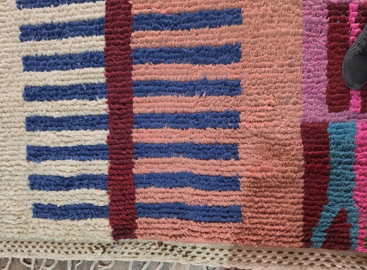 Handmade Wool Azilal Rug – Colorful Boho Tribal Living Room Carpet